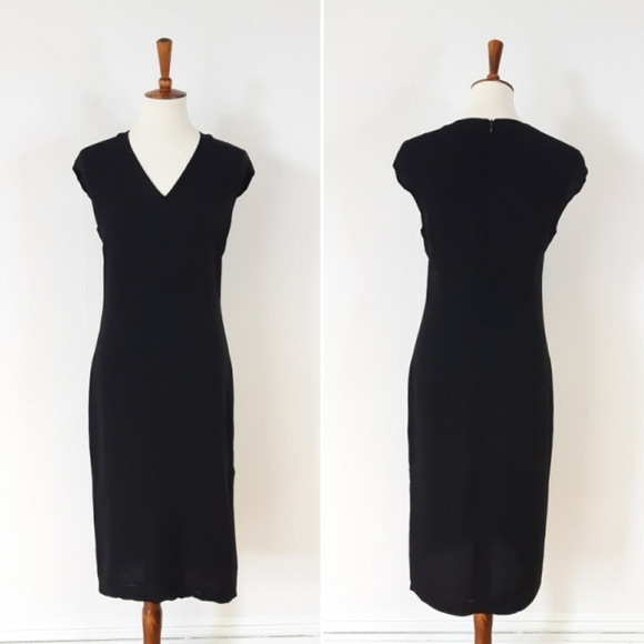 MaxMara | Silk Blend Slim Sheath Dress in Black - Picture 1 of 8